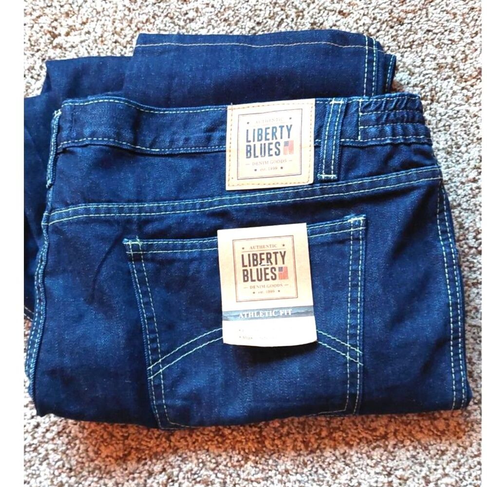 NWT Liberty Blues Athletic Fit Jeans Big / Tall Mens 46x38 BIG Dark Wah